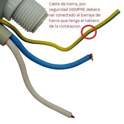 Conectar cable de tierra ducha