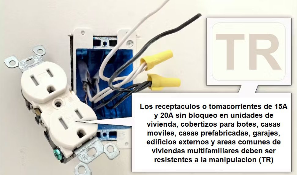 Cambios mas importantes de la norma NEC/NFPA70 - 2023 <font color="E87D23">¡¡¡ PREMIUM !!!</font></strong> 15 Receptaculos o tomacorrientes TR